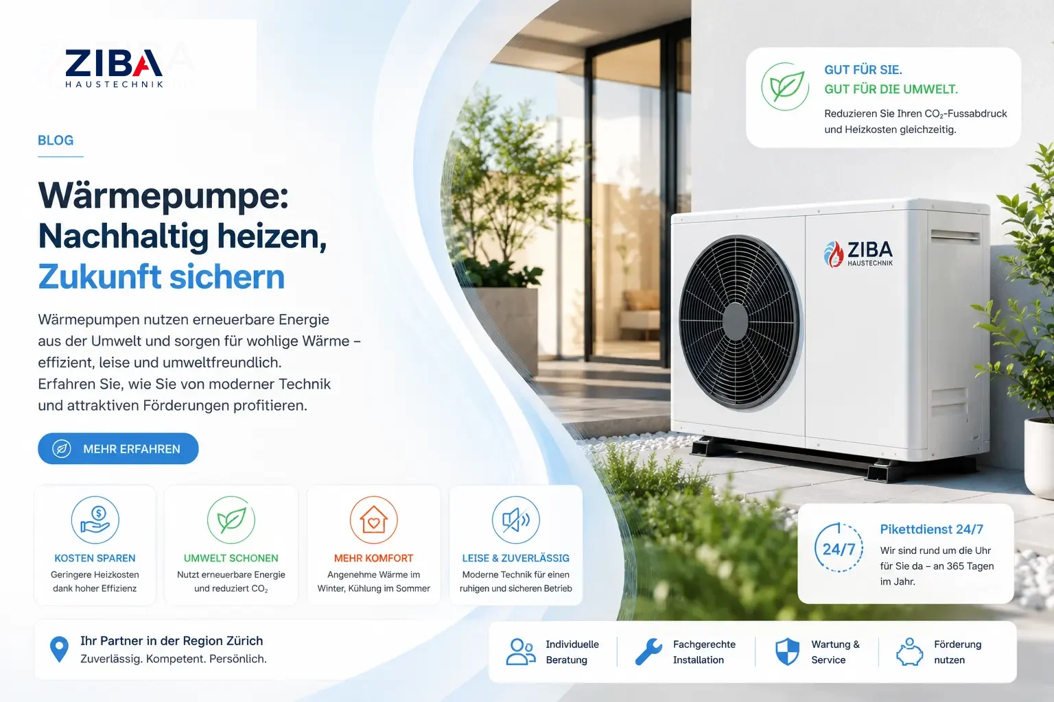 Was kostet eine Wärmepumpe? Preise & Förderung im Raum Zürich